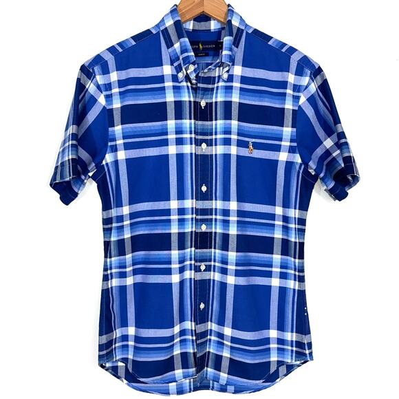 Ralph Lauren Other - SOLD 💕Ralph Lauren Slim Fit Short Sleeve Plaid Oxford Button Down Shirt